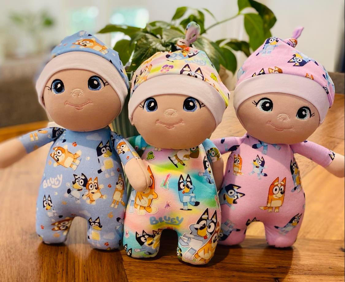 Blue Dog Snuggle Sweetie Doll Collection
