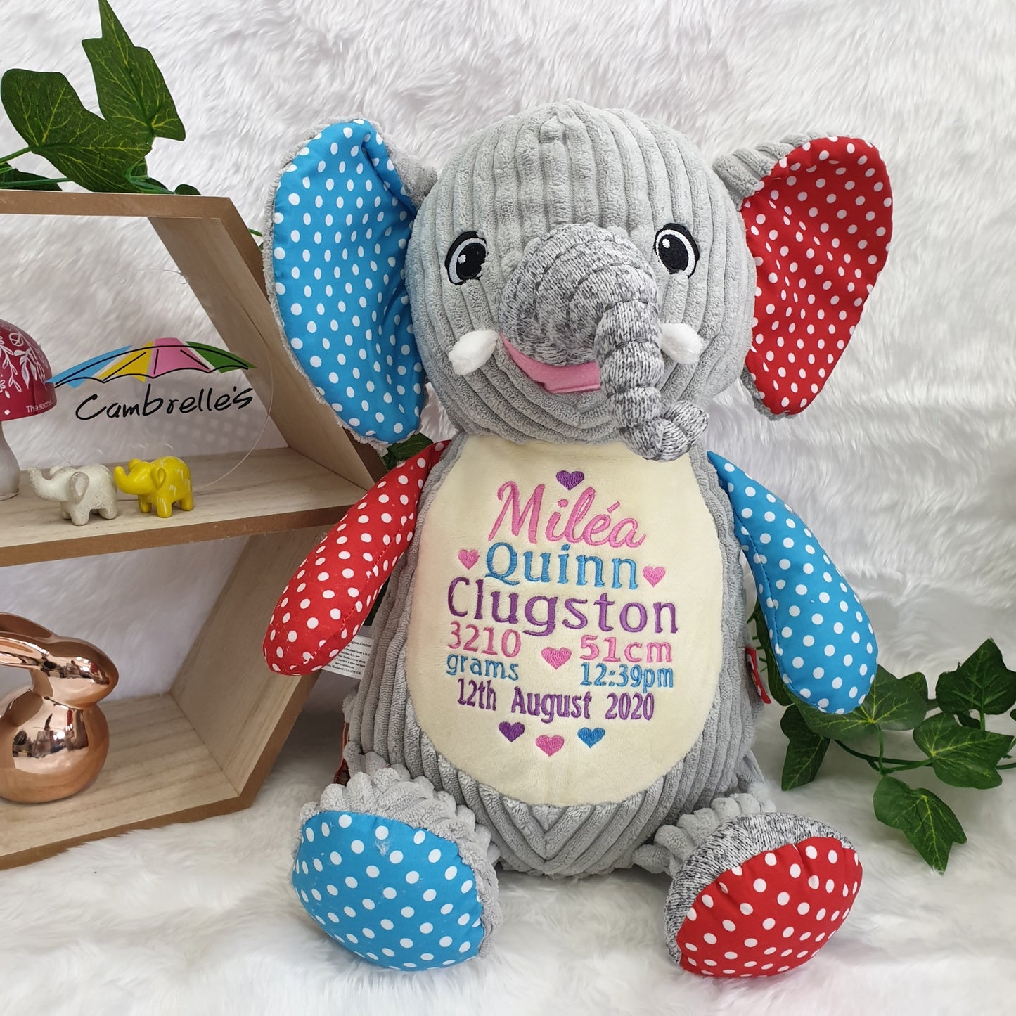 Embroidered Keepsake Elephants & Unicorns